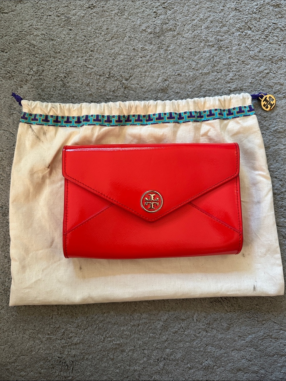 Tory Burch Red Envelope Wallet Clutch
